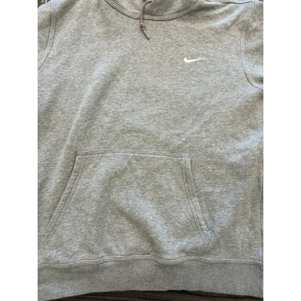 Nike Hoodie men's Large Gray Pullover Sweatshirt Swoosh‎ Fleece